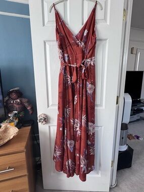 Hutch Rust Floral Maxi Wrap Dress